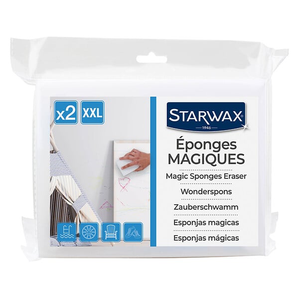 STARWAX - Eponges magiques - Multi-usages - Lot de 2 - large