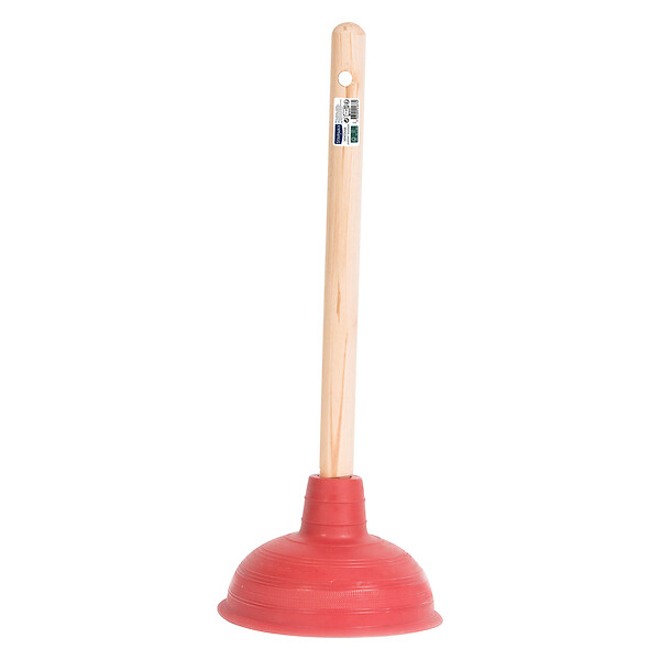 STARWAX - Ventouse WC - Caoutchouc naturel - Rouge - Bois FSC - large