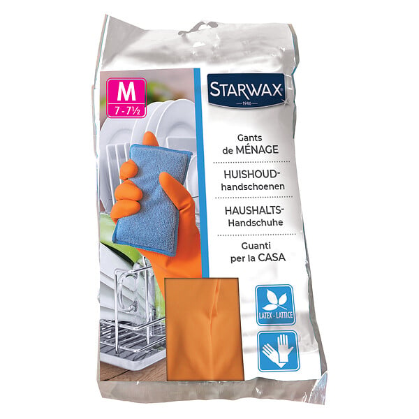 STARWAX - Gants de ménage renforcés - Latex - Taille 7 - large