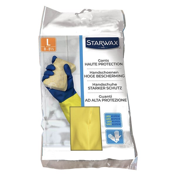 STARWAX - Gants de ménage haute protection - Néoprène/latex - Taille 8 - large