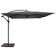OVIALA - Parasol déporté 3x3m et 4 dalles à remplir acier gris - Genova - vignette
