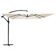 OVIALA - Parasol déporté  3x3m acier écru - Genova - vignette