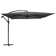 OVIALA - Parasol déporté 3x3m acier gris anthracite - Genova - vignette