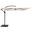 OVIALA - Parasol déporté 3x3m et 4 dalles à remplir acier blanc  - Genova - vignette