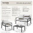 TECTAKE - Ensemble de salon Göteborg avec table gris clair - vignette