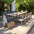 OVIALA - Table de jardin 8 chaises et 2 fauteuils en aluminium et céramique - Tivoli - vignette