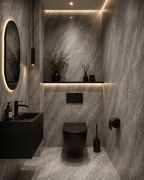 PROTOCOLE HOME - Panneau revêtement mural salle de bain effet marbre 122 x 260 cm PS210 - large
