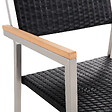 BELIANI - Lot de 6 chaises de jardin GROSSETO Polyrotin Noir - vignette