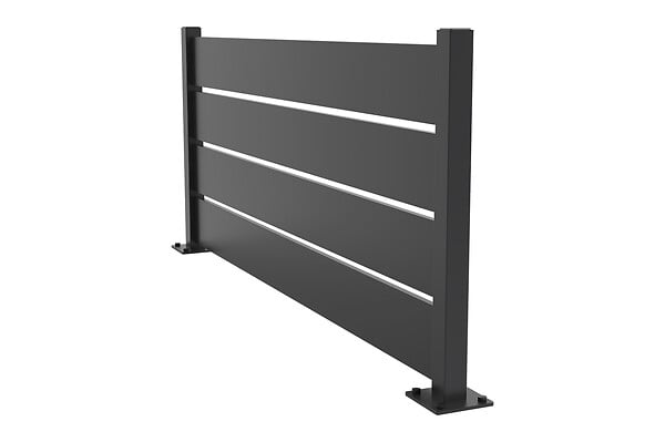 CASANOOV - Casanoov Clôture acier noir semi-ajourée VETTORO 2m x H.80  cm - large