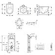 JACOB DELAFON - Pack WC suspendu sans bride Bastille + bâti support + plaque de commande blanche - vignette