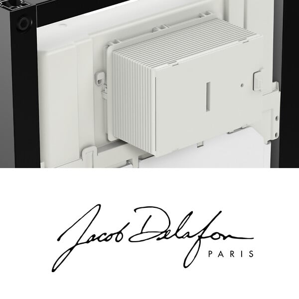 JACOB DELAFON - Pack WC suspendu sans bride Bastille + bâti support + plaque de commande blanche - large