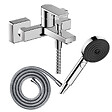 HANSGROHE - Pack mitigeur bain mécanique Vernis Shape C2 + Flexible Metaflex + Pommeau Pulsify Select EcoSmart 105 3jets chromé - vignette