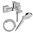 HANSGROHE - Pack mitigeur bain douche mécanique Vernis Shape C2 + Flexible Designflex + Pommeau Croma Select E EcoSmart blanc/chromé - vignette