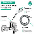HANSGROHE - Pack mitigeur bain douche mécanique Vernis Shape C2 + Flexible Designflex + Pommeau Croma Select E EcoSmart blanc/chromé - vignette