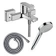 HANSGROHE - Pack mitigeur bain douche mécanique Vernis Shape C2 + Flexible Metaflex + Pommeau Vernis Blend 100 EcoSmart 2jets chromé - vignette