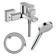 HANSGROHE - Pack mitigeur bain mécanique Vernis Shape C2 + Flexible Designflex + Pommeau Vernis Blend 100 EcoSmart 2jets chromé - vignette