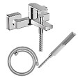 HANSGROHE - Pack mitigeur bain mécanique Vernis Shape C2 + Flexible Designflex + Pommeau Pulsify E 100 EcoSmart chromé - vignette
