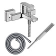 HANSGROHE - Pack mitigeur bain mécanique Vernis Shape C2 + Flexible Metaflex + Pommeau Pulsify E 100 EcoSmart chromé - vignette