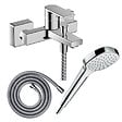 HANSGROHE - Pack mitigeur bain douche mécanique Vernis Shape C2 + Flexible Metaflex + Pommeau Croma Select E EcoSmart blanc/chromé - vignette
