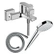 HANSGROHE - Pack mitigeur bain douche mécanique Vernis Shape C2 + Flexible Isiflex + Pommeau Croma Select E EcoSmart blanc/chromé - vignette