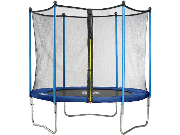 HABITAT ET JARDIN - Trampoline "Happy" - Ø 1.80 m - Avec filet + échelle + couverture + kit d'ancrage - large