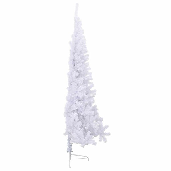 VIDAXL - vidaXL Sapin de Noël artificiel moitié avec support blanc 240 cm PVC - large