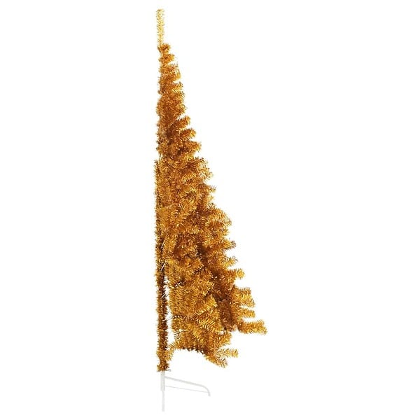 VIDAXL - vidaXL Demi sapin de Noël artificiel avec support doré 240 cm PET - large