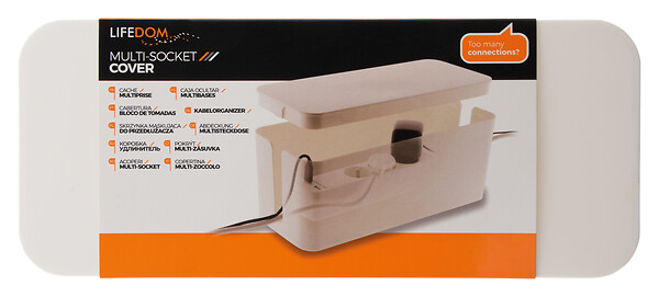 ZENITECH - Boîte cache multiprise LIFEDOM - Blanc - Couvercle amovible - large
