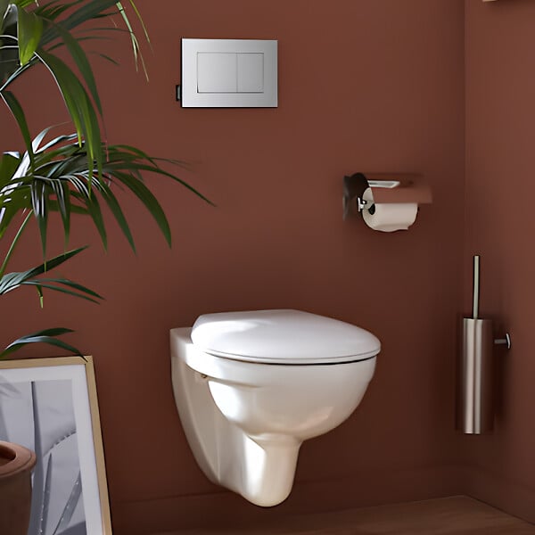 JACOB DELAFON - Pack WC suspendu compact Patio + bâti support + plaque blanche - large