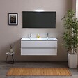 KIAMAMI VALENTINA - Meuble Salle De Bain 120 Cmblanc Effet Bois  Avec Double Vasque | Berlin - vignette
