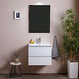 KIAMAMI VALENTINA - Meuble Salle De Bains Suspendu 60 Cm Gain De Place Blanc Effet Bois | Berlin - vignette