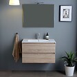 KIAMAMI VALENTINA - Meuble De Salle De Bains Mural Avec Tiroirs En Chêne Naturel 80Cm | Berlin - vignette