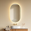 EMKE - EMKE Miroir de salle de bain LED Ovale 45x75 cm, Anti-buée, interrupteur tactile, 3 couleurs de lumière réglable, Mémoire - vignette