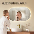 EMKE - EMKE Miroir de salle de bain LED Ovale 45x75 cm, Anti-buée, interrupteur tactile, 3 couleurs de lumière réglable, Mémoire - vignette