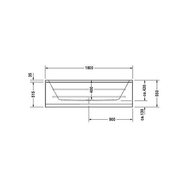 DURAVIT - Baignoire acrylique D-Code - À encastrer - 1800 x 800mm - large
