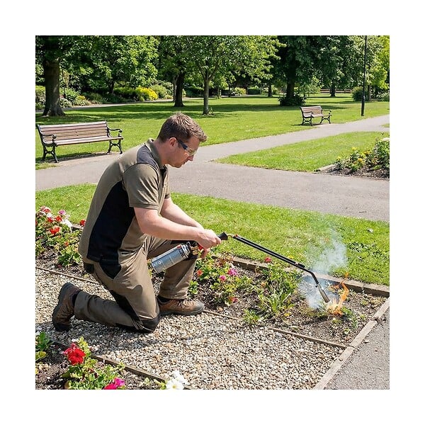 INTEC - Désherbeur thermique à gaz 1100W Brule Herbes Allumage piezo + Adaptateur multicartouche de gaz Elimine Mauvaises Herbes INTEC - large