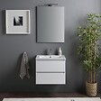 KIAMAMI VALENTINA - Meuble De Salle De Bain Suspendu Avec Lavabo 60Cm Et Tiroirs Blanc Brillant | Benaco - vignette