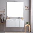KIAMAMI VALENTINA - Meuble De Salle De Bains Suspendu 120Cm Blanc Avec Portes Et Miroir 120X110 | Bilbao - vignette