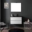 KIAMAMI VALENTINA - Meuble De Salle De Bain Suspendu 80Cm Blanc Avec Lavabo Noir Mat | Berlin - vignette