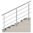 AICA SANITAIRE - Garde-corps en inox 304 Pose latérale - 200cm - Rampe escalier avec main courante et 3 traverses - Pour balcon, escalier - vignette