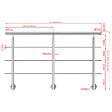 AICA SANITAIRE - Garde-corps en inox 304 Pose latérale - 200cm - Rampe escalier avec main courante et 3 traverses - Pour balcon, escalier - vignette