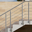 AICA SANITAIRE - Garde-corps en inox 304 Pose latérale - 100cm - Rampe escalier avec main courante et 5 traverses - Pour balcon, escalier - vignette