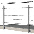 AICA SANITAIRE - Garde-corps en inox 304 Pose latérale - 150cm - Rampe escalier avec main courante et 5 traverses - Pour balcon, escalier - vignette