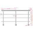 AICA SANITAIRE - Garde-corps en inox 304 Pose latérale - 240cm - Rampe escalier avec main courante et 3 traverses - Pour balcon, escalier - vignette