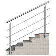 AICA SANITAIRE - Garde-corps en inox 304 Pose latérale - 150cm - Rampe escalier avec main courante et 3 traverses - Pour balcon, escalier - vignette