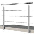 AICA SANITAIRE - Garde-corps en inox 304 Pose latérale - 150cm - Rampe escalier avec main courante et 3 traverses - Pour balcon, escalier - vignette