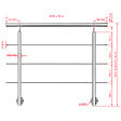 AICA SANITAIRE - Garde-corps en inox 304 Pose latérale - 150cm - Rampe escalier avec main courante et 3 traverses - Pour balcon, escalier - vignette