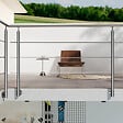 AICA SANITAIRE - Garde-corps en inox 304 Pose latérale - 150cm - Rampe escalier avec main courante et 3 traverses - Pour balcon, escalier - vignette