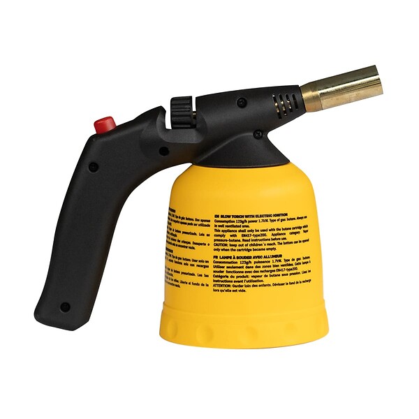 VITO - Lampe à souder gaz 1700W Allumage piezo 1200°C Gaz Butane 190g – Chalumeau gaz Bricolage Plomberie Soudure Cuisine - large
