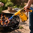INTEC - Lampe à Souder Gaz 1300W + 2 Cartouches Gaz 190g Chalumeau multifonctions1200°C Piézo Flamme Réglable Allumage Barbecue, Soudure - vignette